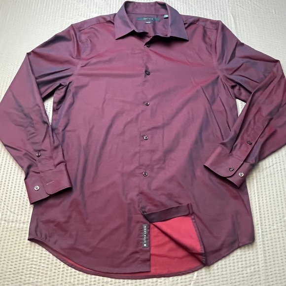 Perry Ellis Other - Perry Ellis Mens Burgundy Long Sleeve Button Down Shirt Non Iron Dress